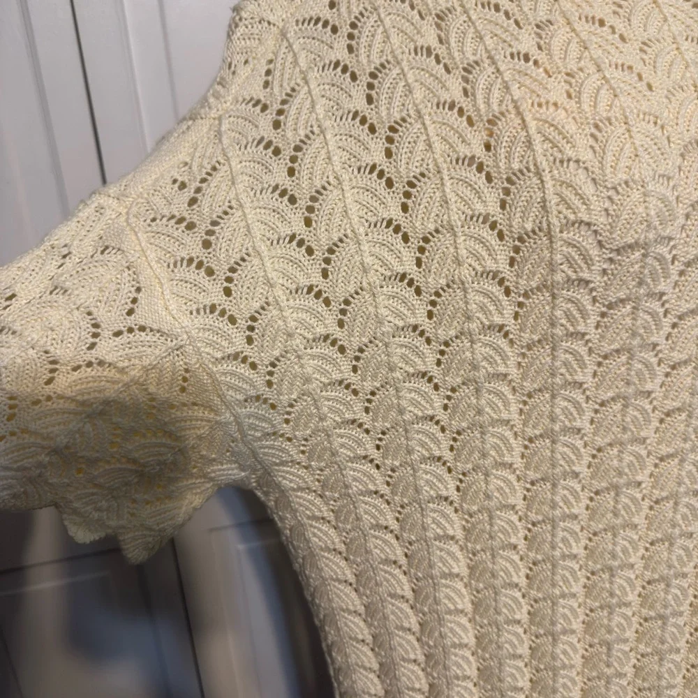 A New Day Cream Long Sleeve lined Knit Dress. Sz L